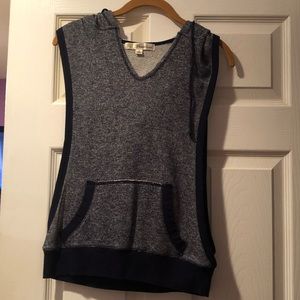 Open sided sleeveless hoodie